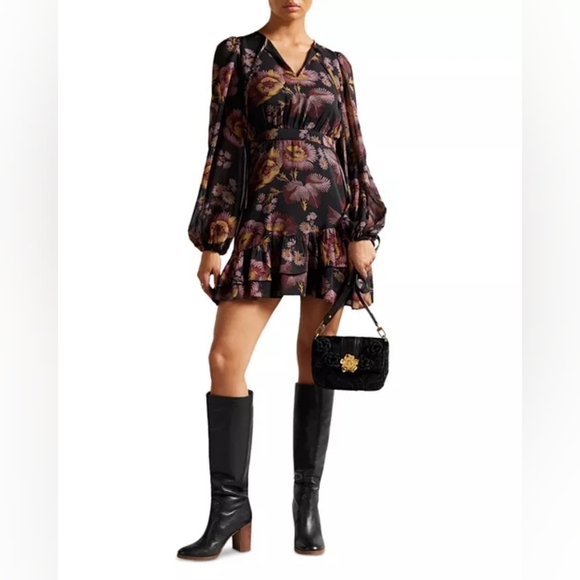 Piara Ruffle Asymmetric Mini Dress - Picture 2 of 13